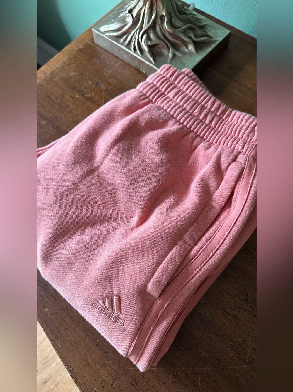 Adidas Girls Pink Elastic-Waist Kids Sweatpants XL